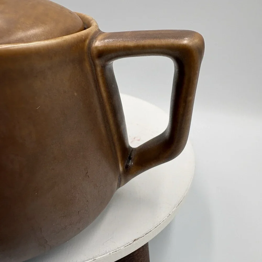 Vintage HALL Pottery One Cup Coffee Pot/Tea Pot Brown Kitchen Dining Decor